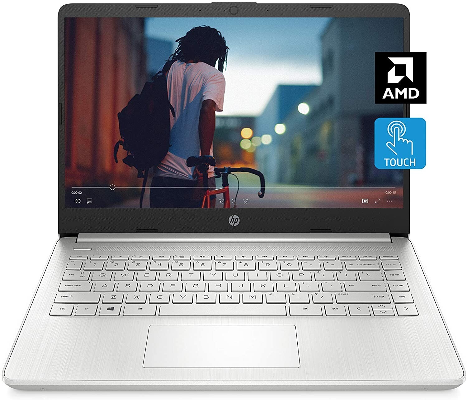 HP LAPTOP 14″HD TOUCH AMD-3020e 4 64GB eMMC Snowflake White 14-fq0080nr Notebook