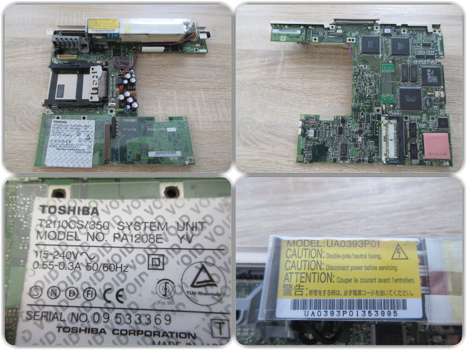 Toshiba T2110CS Spare Part: 486 Motherboard Intel DX4-75Mhz, 4MB + PSU 💯%ig