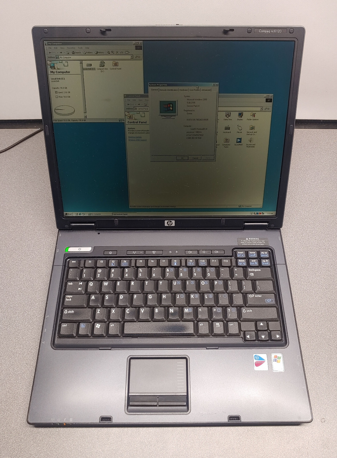 HP Compaq nc6120 Pentium 4 1.86GHz, 2GB RAM, 60GB, RS232, Serial, Windows 2000