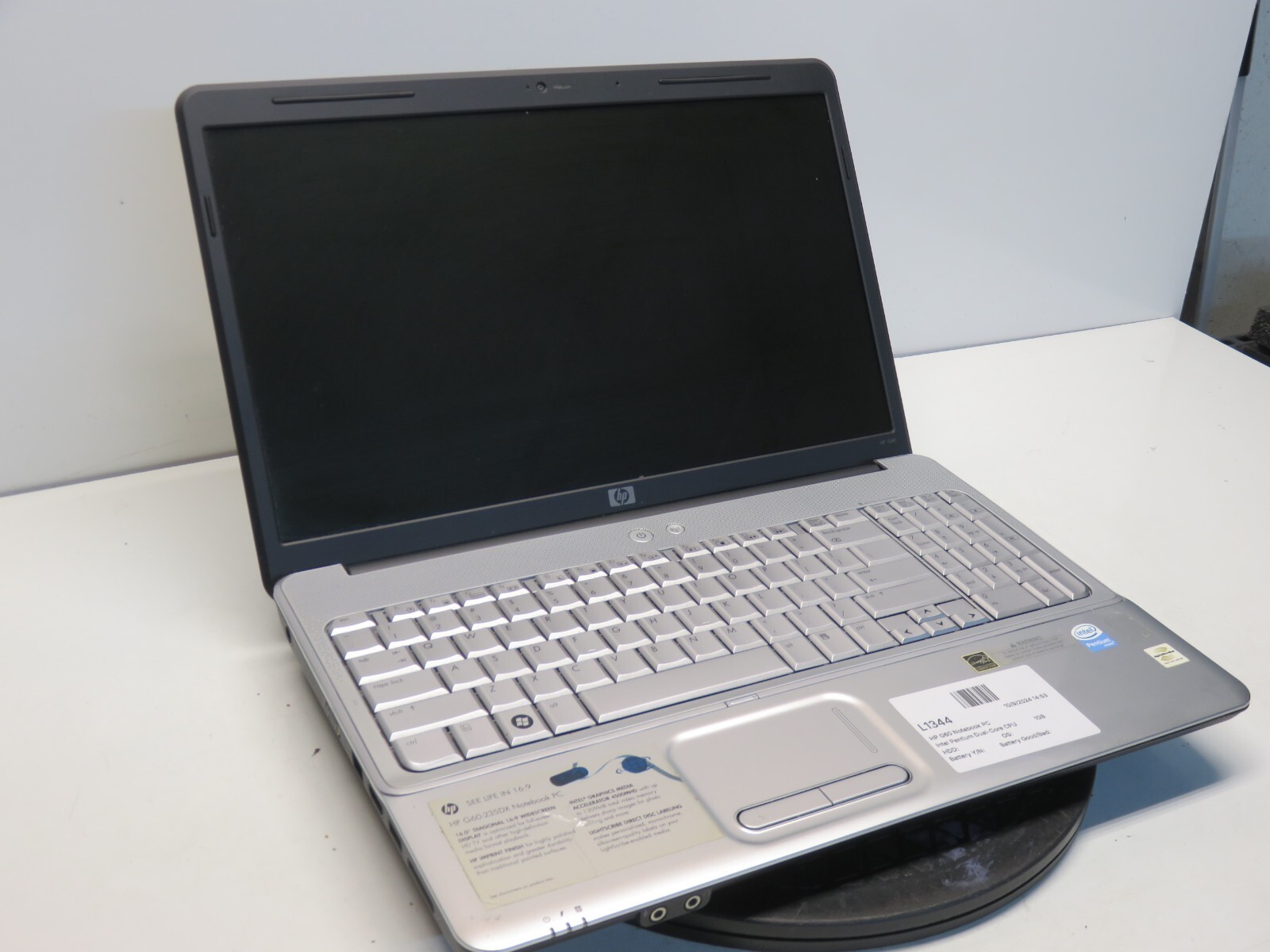 HP G60-235dx Intel Pentium Dual-Core CPU T4200 @2.00GHz 1GB NO HDD No Batt
