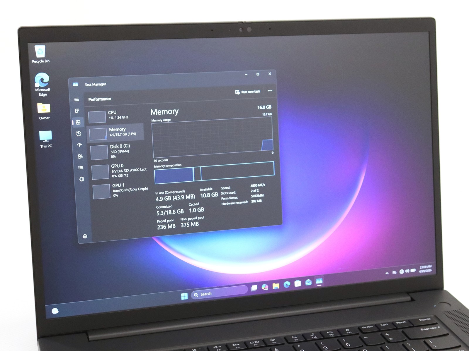 Lenovo ThinkPad P1 Gen 5 16.0″ 4K Intel i7-12800H 16GB 1TB NVMe RTX A1000 W11P
