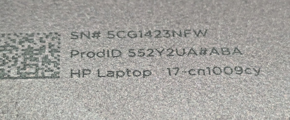 HP 17-cn1009cn 17.3” Touchscreen i5-1155G7 PASSWORD LOCKED 4GB RAM no SSD / PS