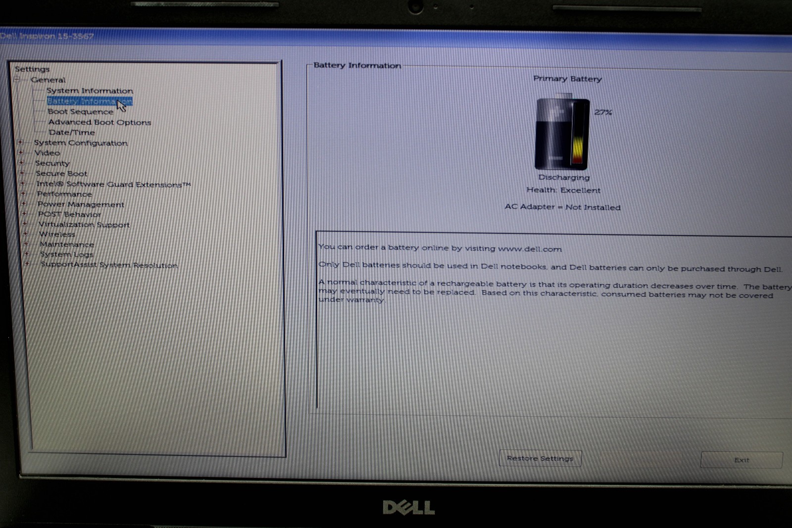 Dell Inspiron 15 3567 i3-6006U @ 2.00 GHz 8GB RAM No SSD No OS