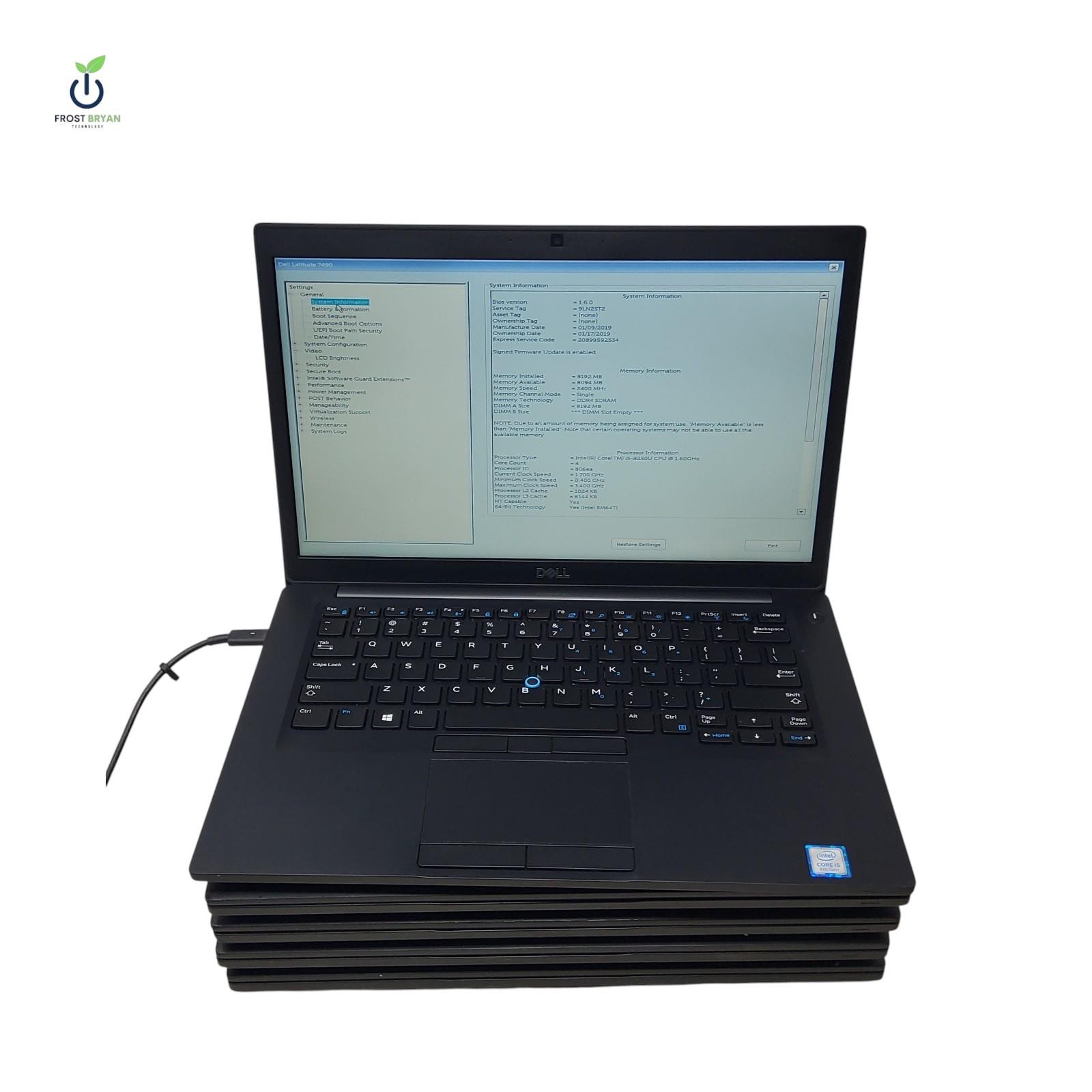 Lot of 5 Dell Latitude 7490 i5-8th Gen 8GB 256GB SSD No OS Grade C/D [Read]