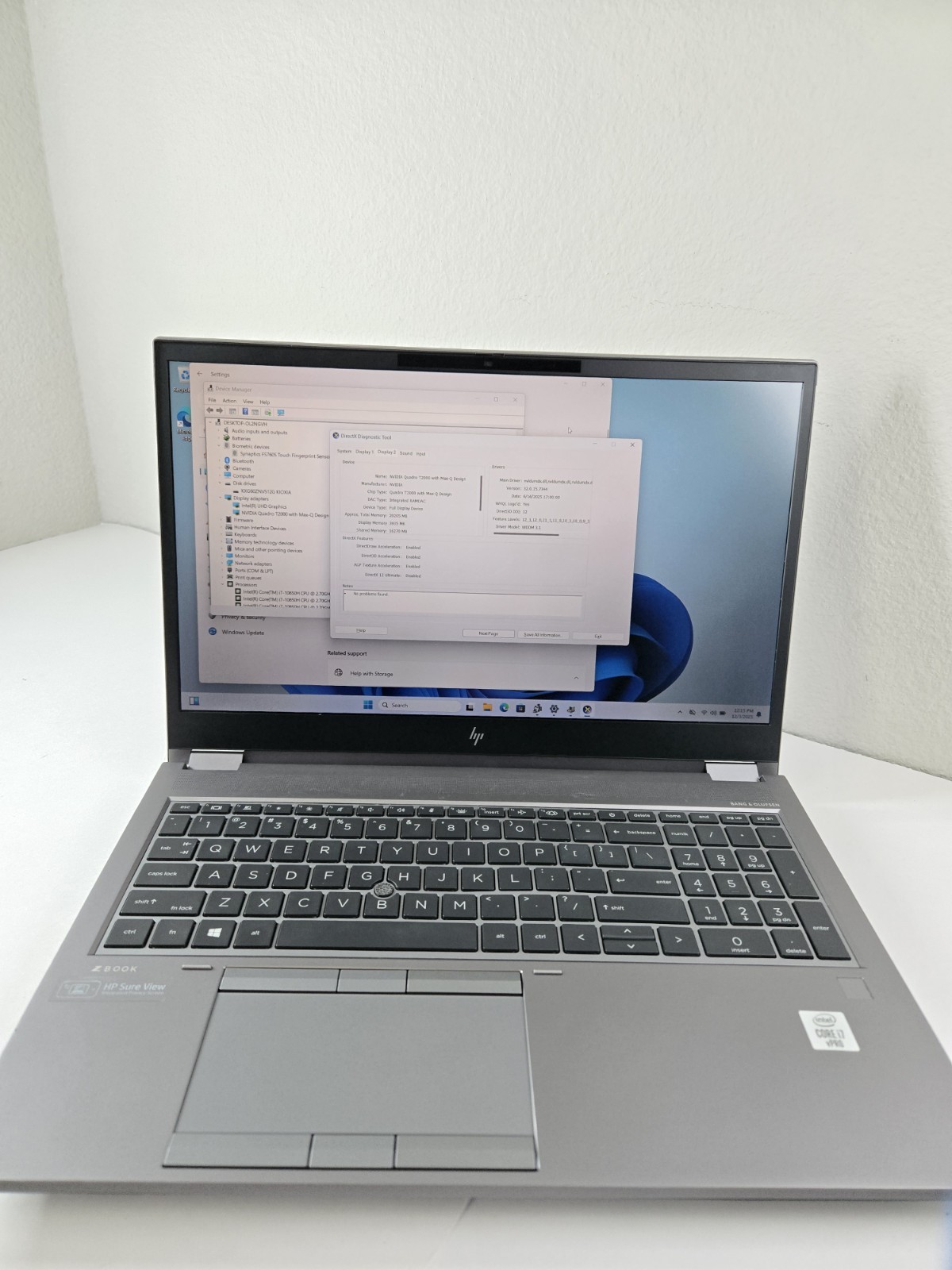 HP ZBook Fury 15 G7 i7-10850H 32Gb RAM 512Gb SSD Quadro T2000 Workstation
