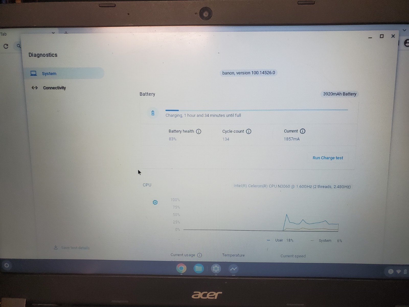 Acer Chromebook 15 CB3-532 15.6″ Celeron N4000 1.6GHz 4GB RAM