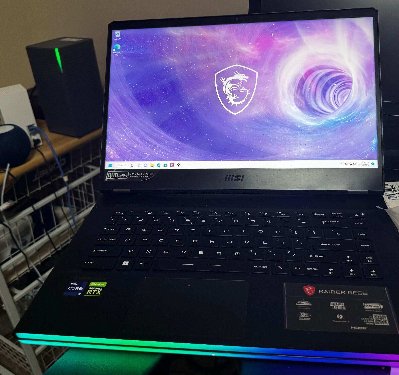 MSI Raider GE66 12UGS-237 15.6″ QHD 240 MHz Gaming Laptop I9-12900HK RTX3070TI
