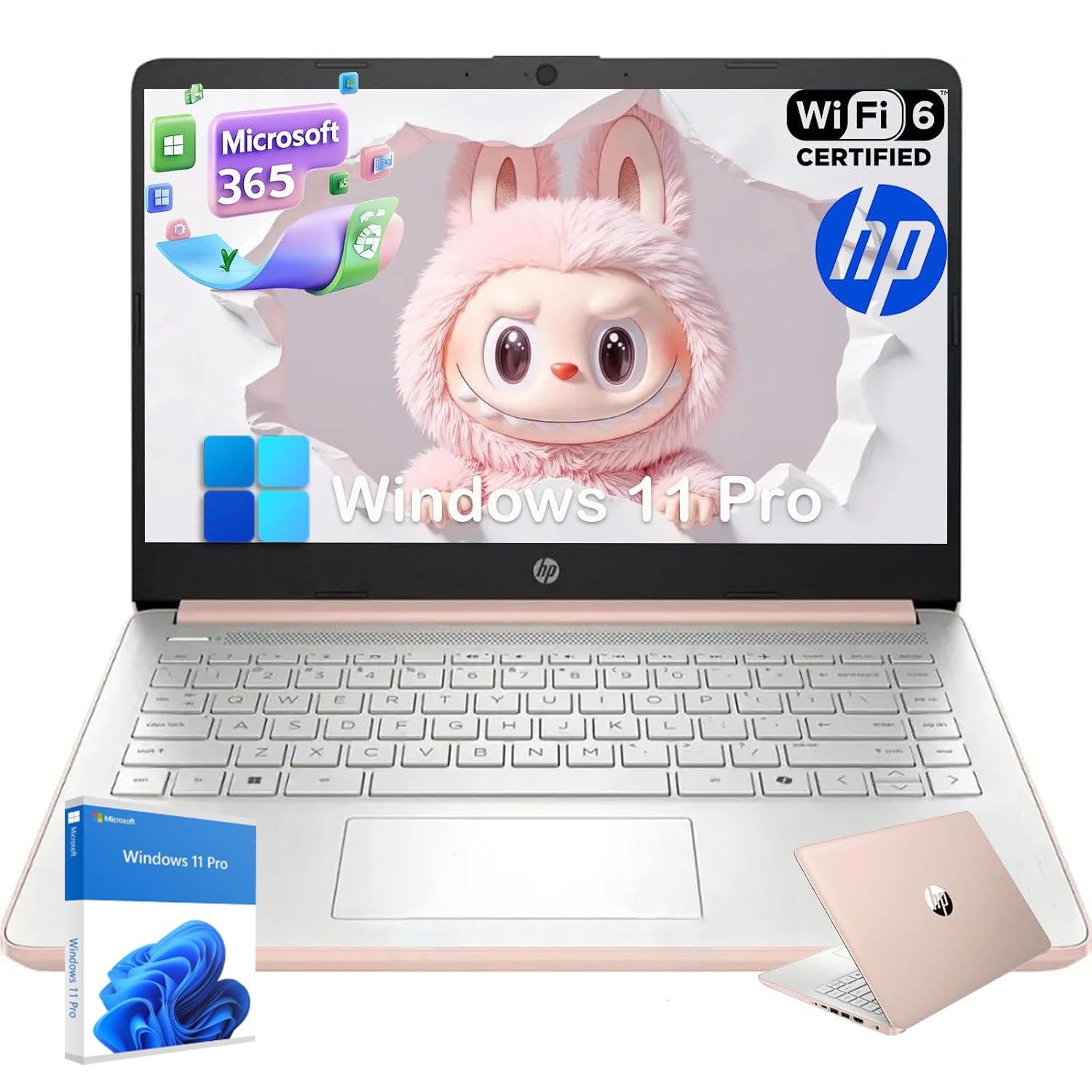 2025 HP 14 Student Laptop,Intel Processor N150,UpTo 16GB 384GB Office 365 +W11p