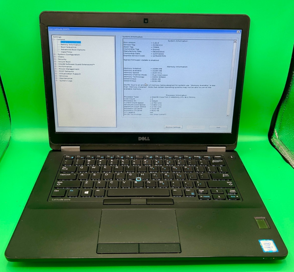 Dell Latitude E5470 14″ Laptop i7-6820HQ 16GB RAM No HDD/SSD Tested Working