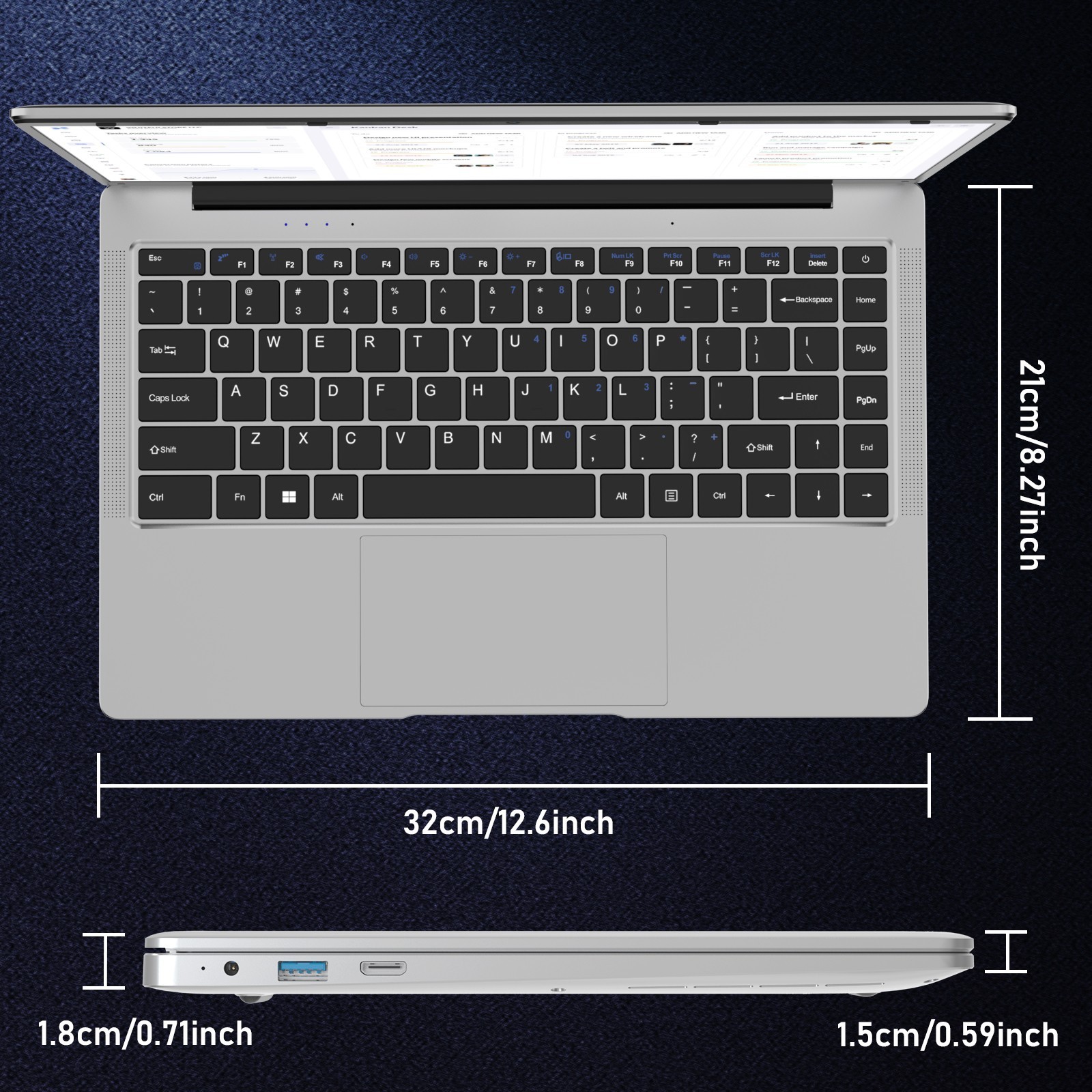 Auusda 14.1 laptop, 8GB RAM, 256GB SSD, Intel UHD Graphics 600, Windows 11