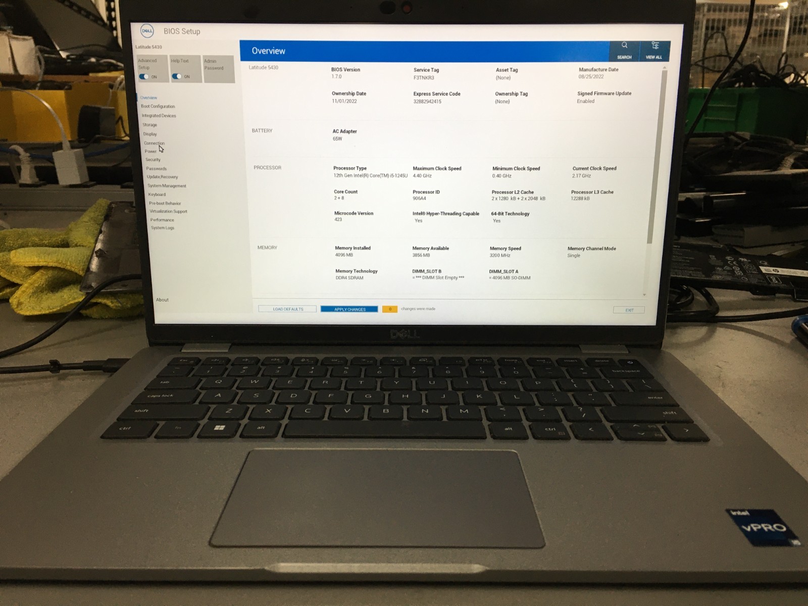 Dell Latitude 5430 14″ i5-1245U 4GB RAM *AS IS/No HDD/No OS/*BIOS* | C878