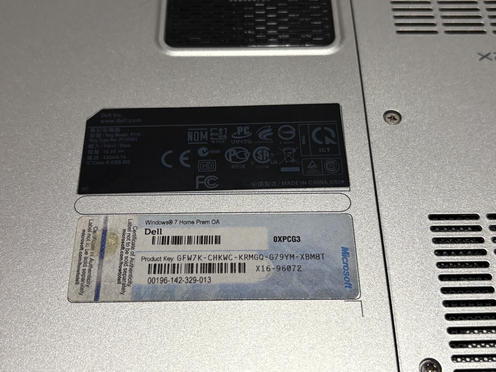 Dell Laptop XPS L501X with Power Supply – No HDD. Weak Battery. Working.
