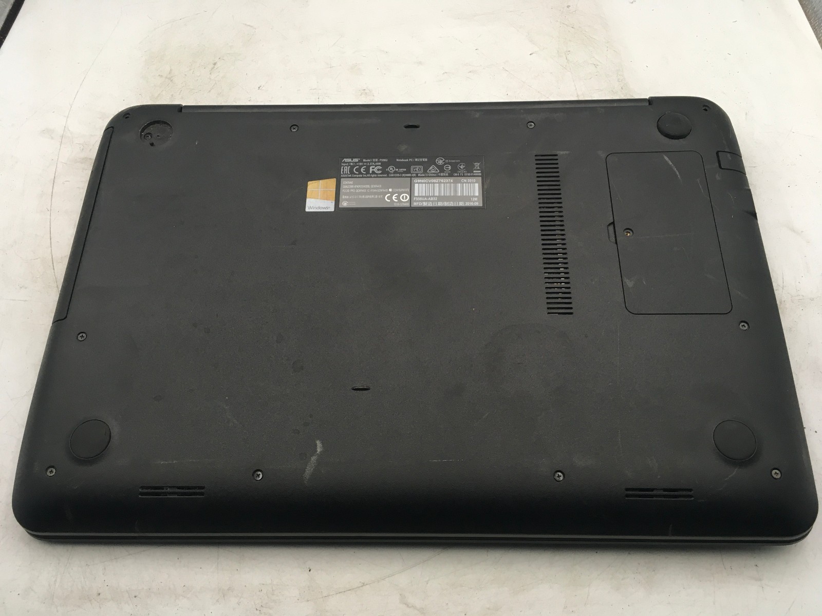 ASUS F556U NOTEBOOK – BOOTS TO BIOS – INTEL I3 6100U – NO RAM – NO OS – READ -BB