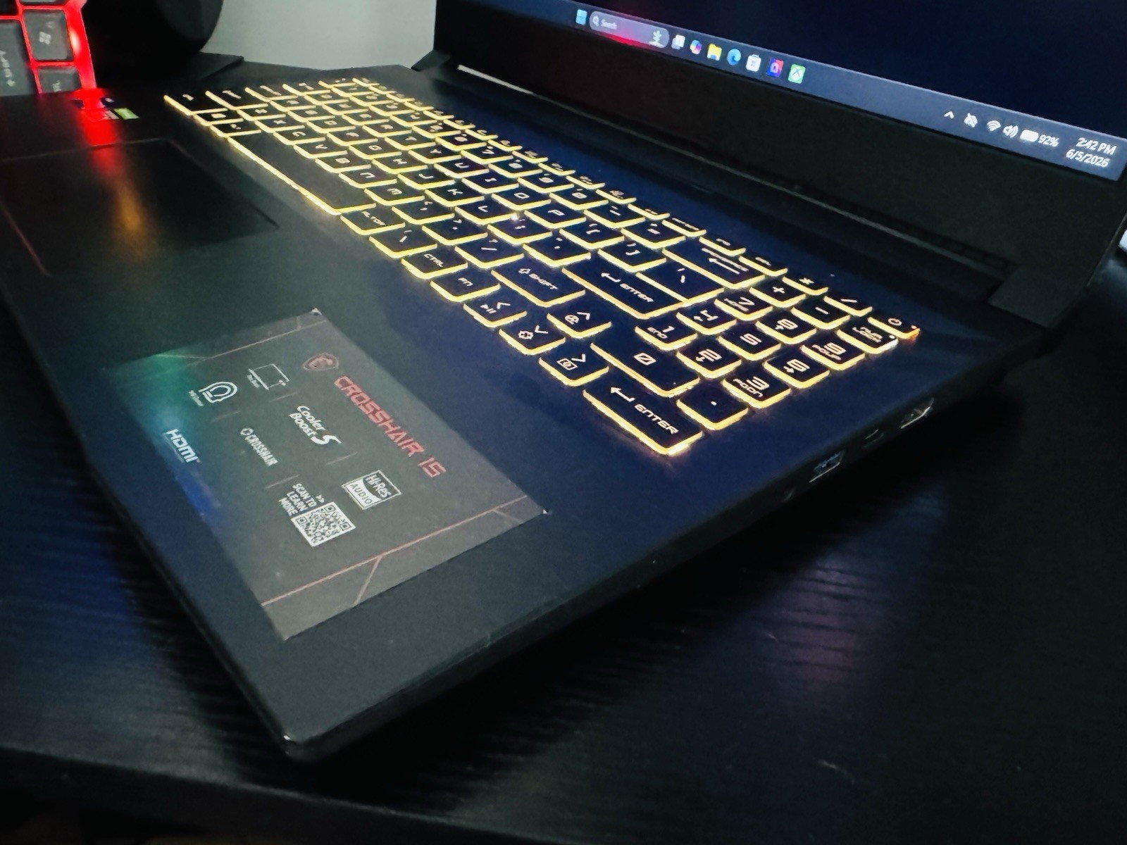 MSI CROSSHAIR 8-CORE RX3060 GAMING LAPTOP i7 11TH GEN.16GB RAM/1TB SSD.NICE👍