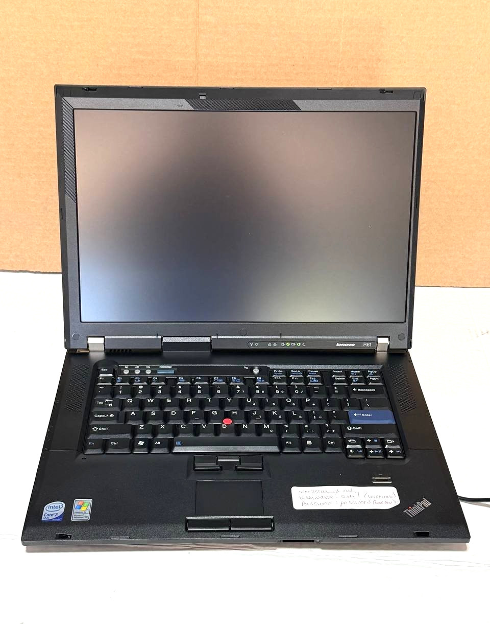 IBM Lenovo ThinkPad R61 Laptop Core 2 Duo 2.4GHz 2 GB RAM “Read”