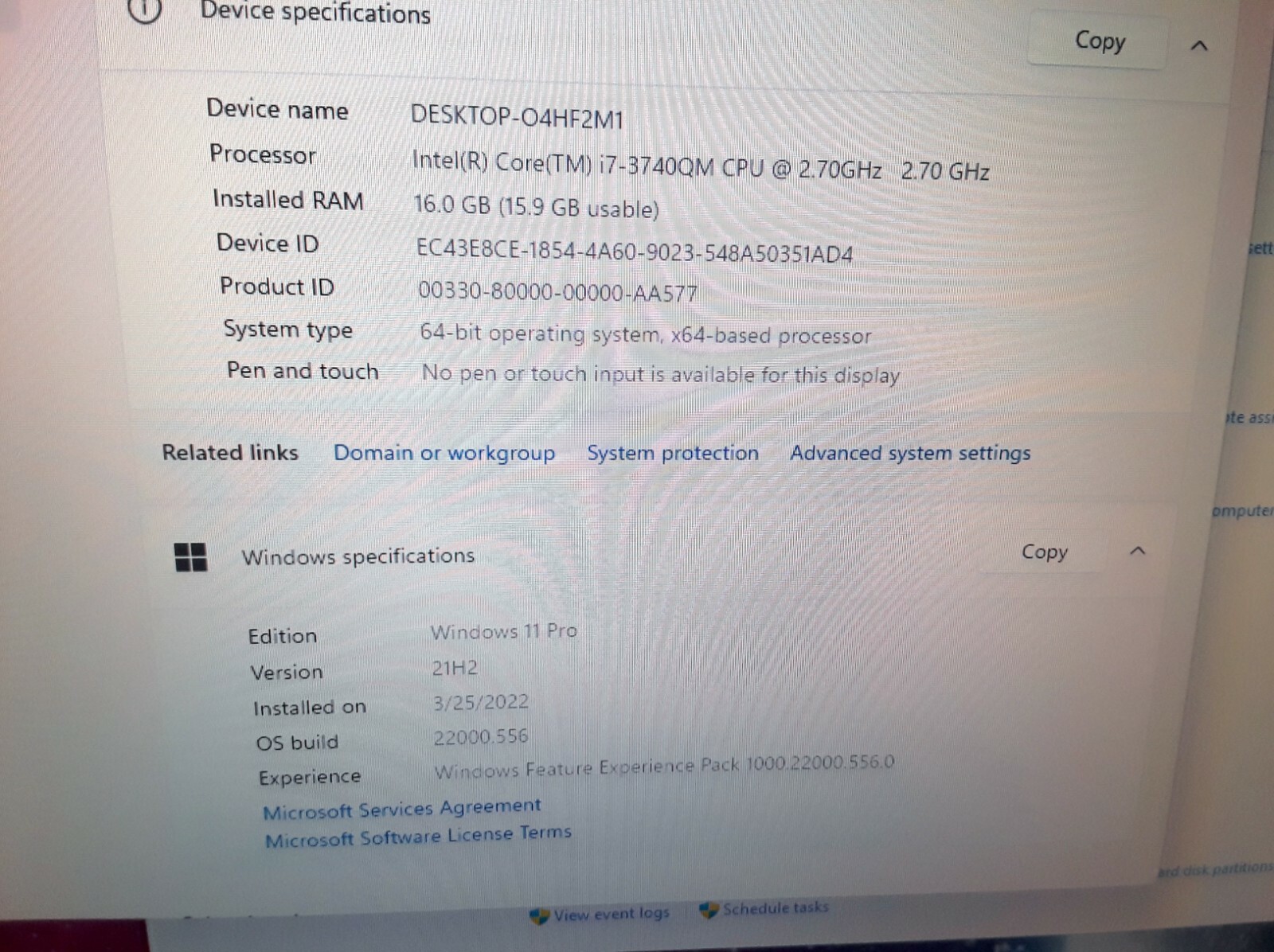 Sager Clevo P151EM1 laptop I7-3740qm 2.7-3.7Ghz 16GB 512GB NVIDIA Quadro P3000