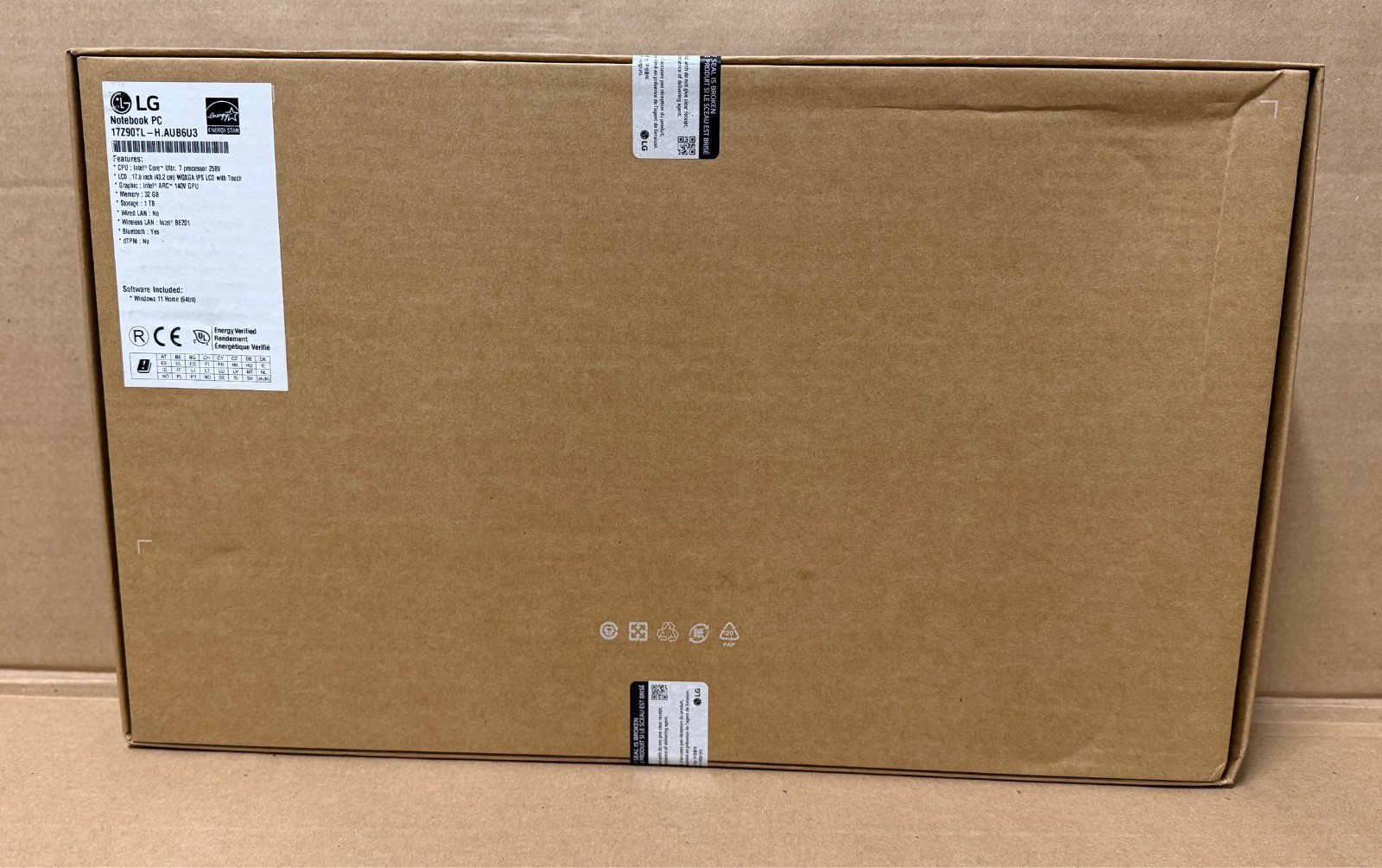 LG Gram 17″ LCD Touch Copilot+ Core U7-258V 32GB RAM 1TB SSD Black – Win 11 Home