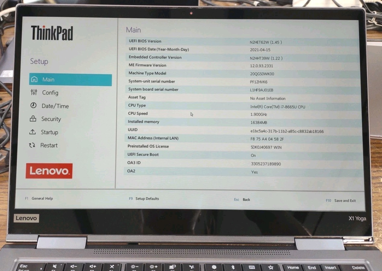 Lenovo ThinkPad X1 Yoga 4th Gen 14″ W/16GB, 256GB, i7-8665U, Touch, Stylus.