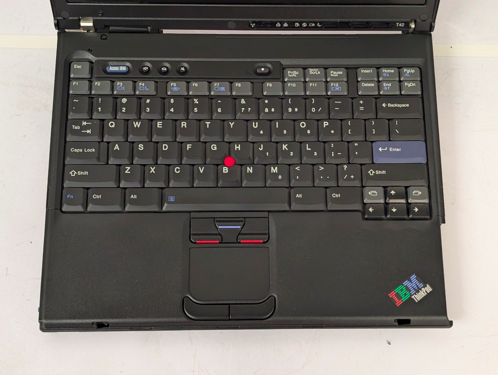 IBM ThinkPad T42 laptop; for parts or repair; 4 beeps 4 times; not powering on