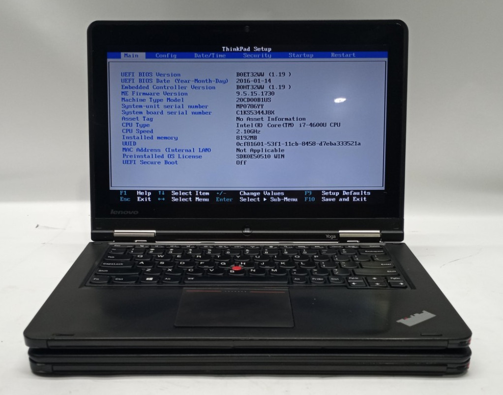 Lot of 2 Lenovo ThinkPad S1 Yoga TOUCH i7-4600U@2.10GHz 8GB RAM NO HDD/OS WH871!