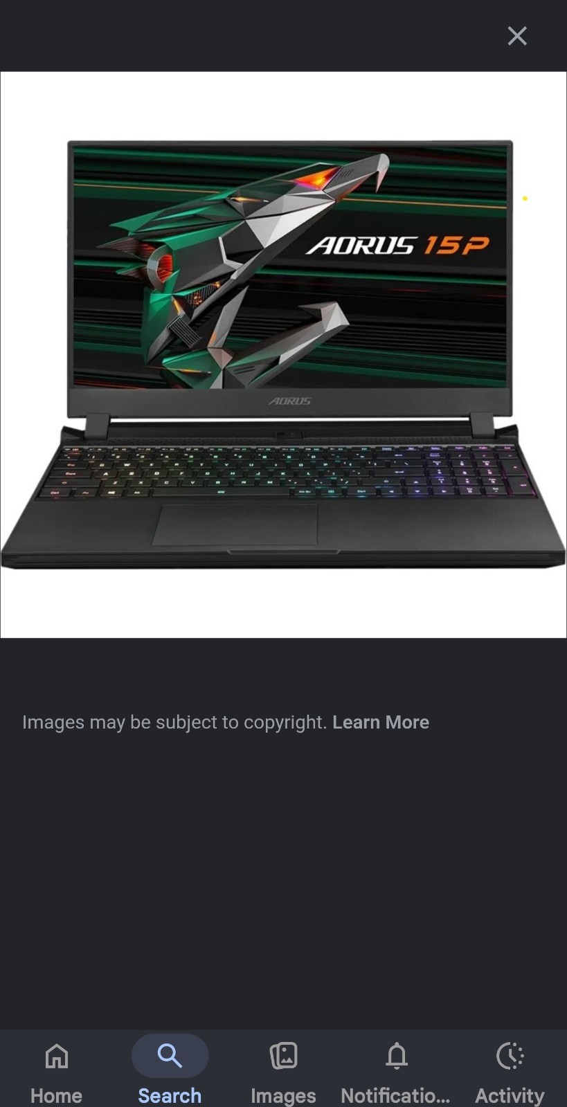 Gigabyte Aorus 15P Yd- 74Us244Sh 15.6 Inch Intel Core 17-11800H 2.3Ghz/ 32Gb Ddr