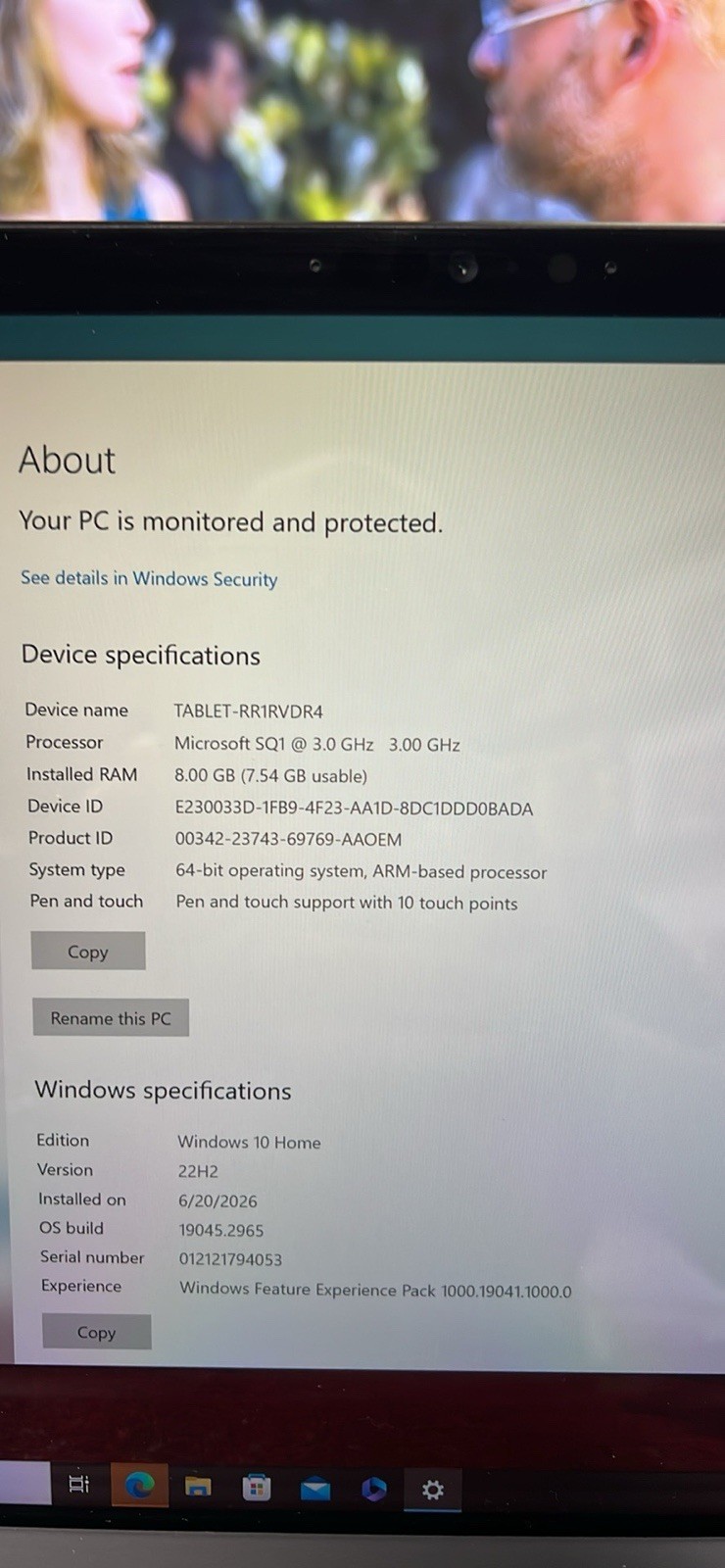 Microsoft Surface Pro X (Model 1876) 128 G w/ Keyboard And Kickstand – WORKING