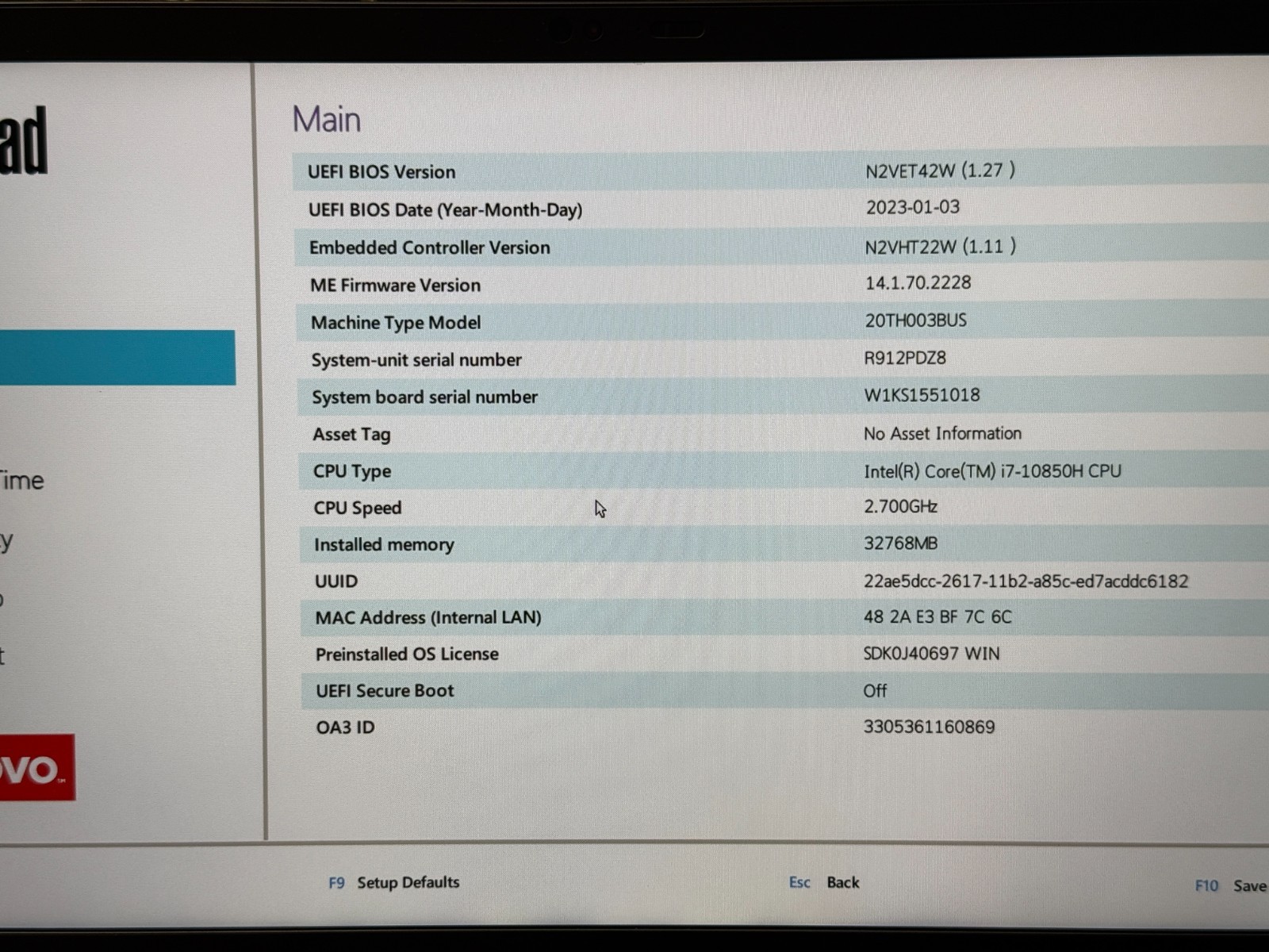 Lenovo ThinkPad P1 Gen 3 15.6″ Intel Core i7-10850H 2.7GHz 32GB RAM 1TB M.2