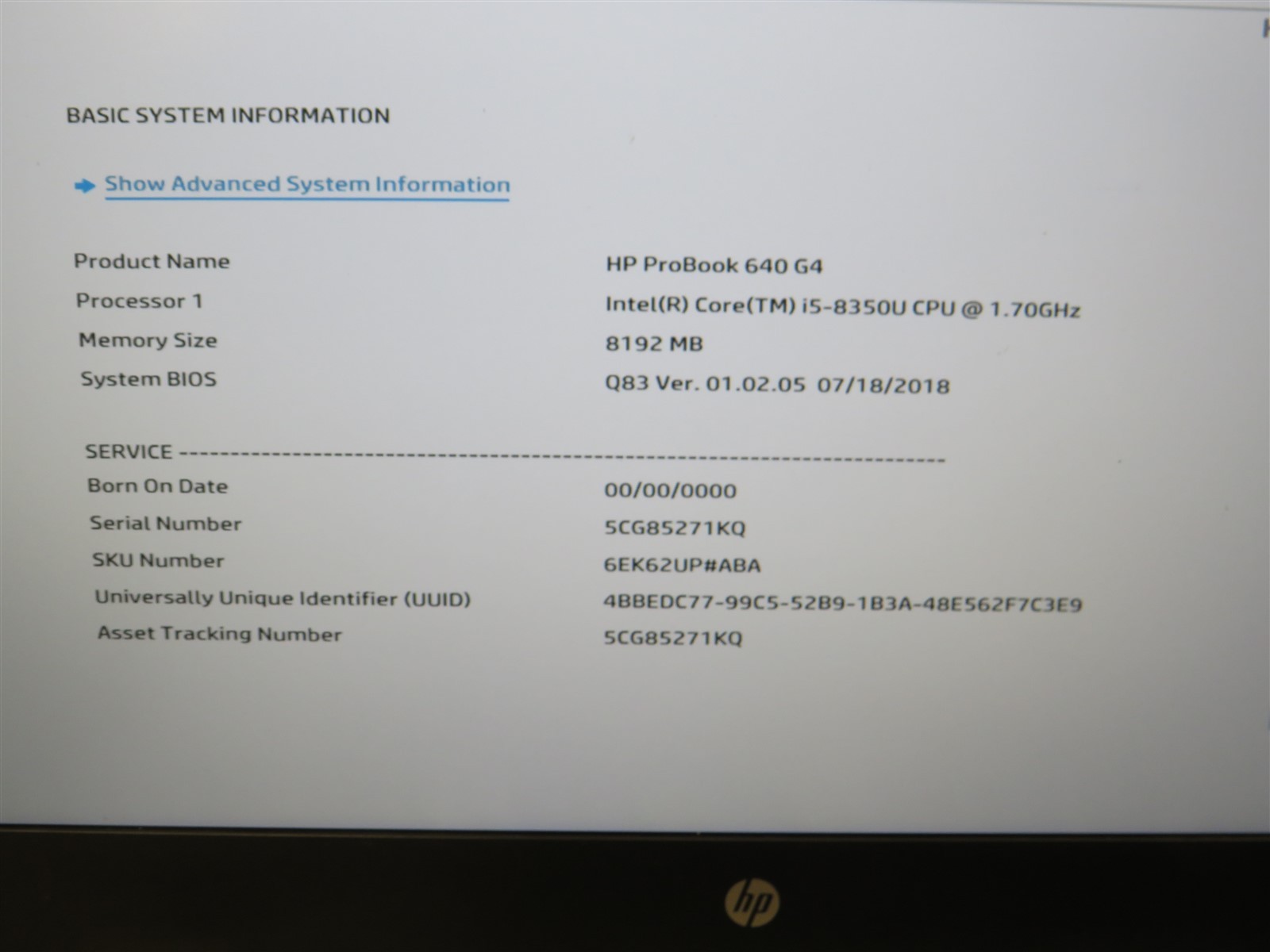 Lot of 2 HP ProBook 640 G4 8GB RAM Intel Core i5-8350U @1.70GHz 14″ Laptop