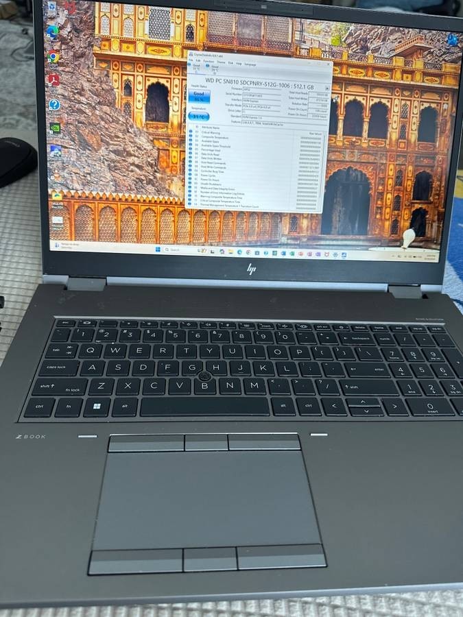HP ZBook Fury G8 17.3” Laptop i7-11850H 24 GB RAM 750 GB SSD NVIDIA T1200 GPU