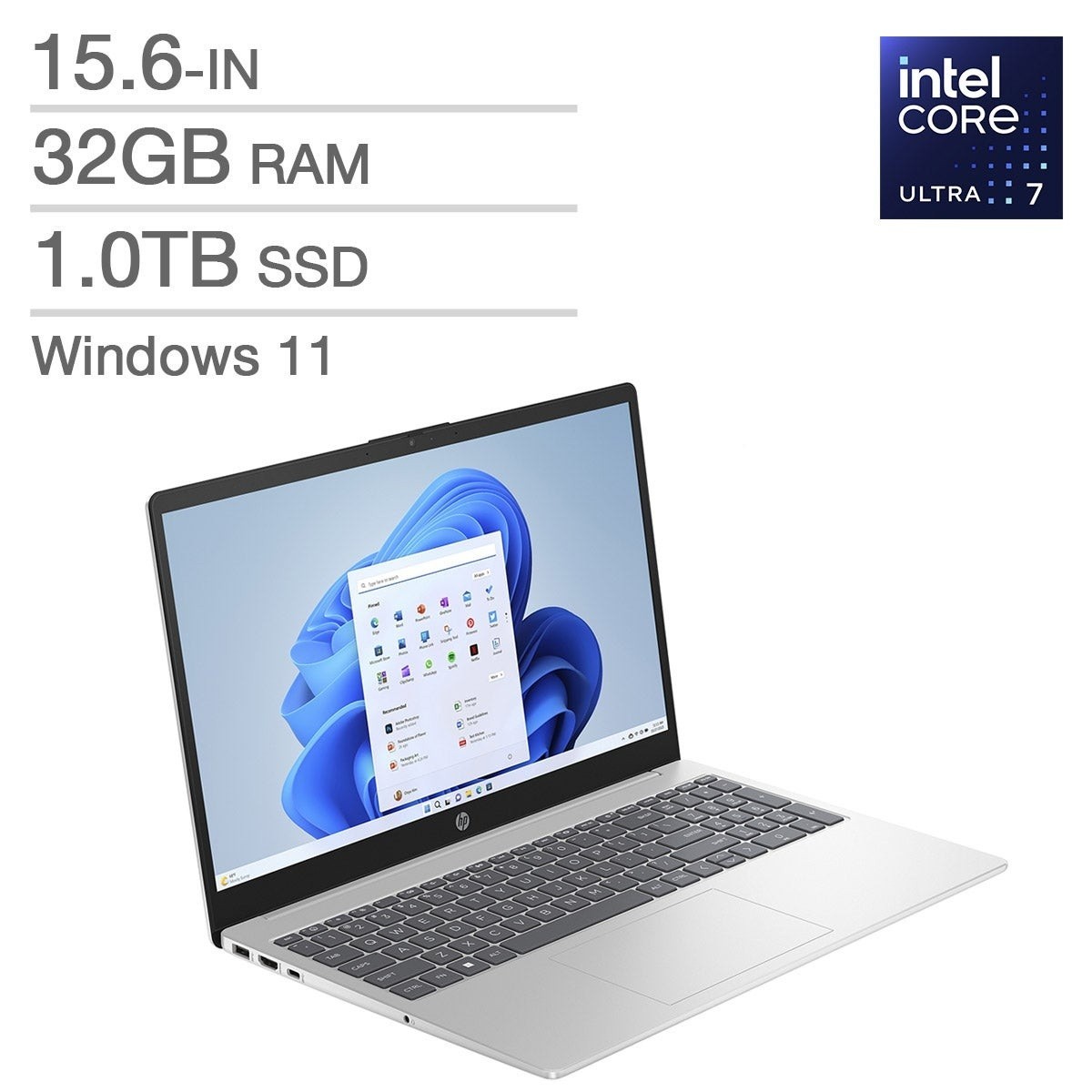 HP 15-fd1023ca 15t Laptop PC 15.6″ 1080P U7 i7 32GB 1TB SSD Backlit Num Key W11