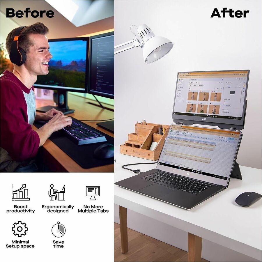 Mobile Pixels Duex Float 15.6″ FHD IPS Touch Portable Dual Monitor
