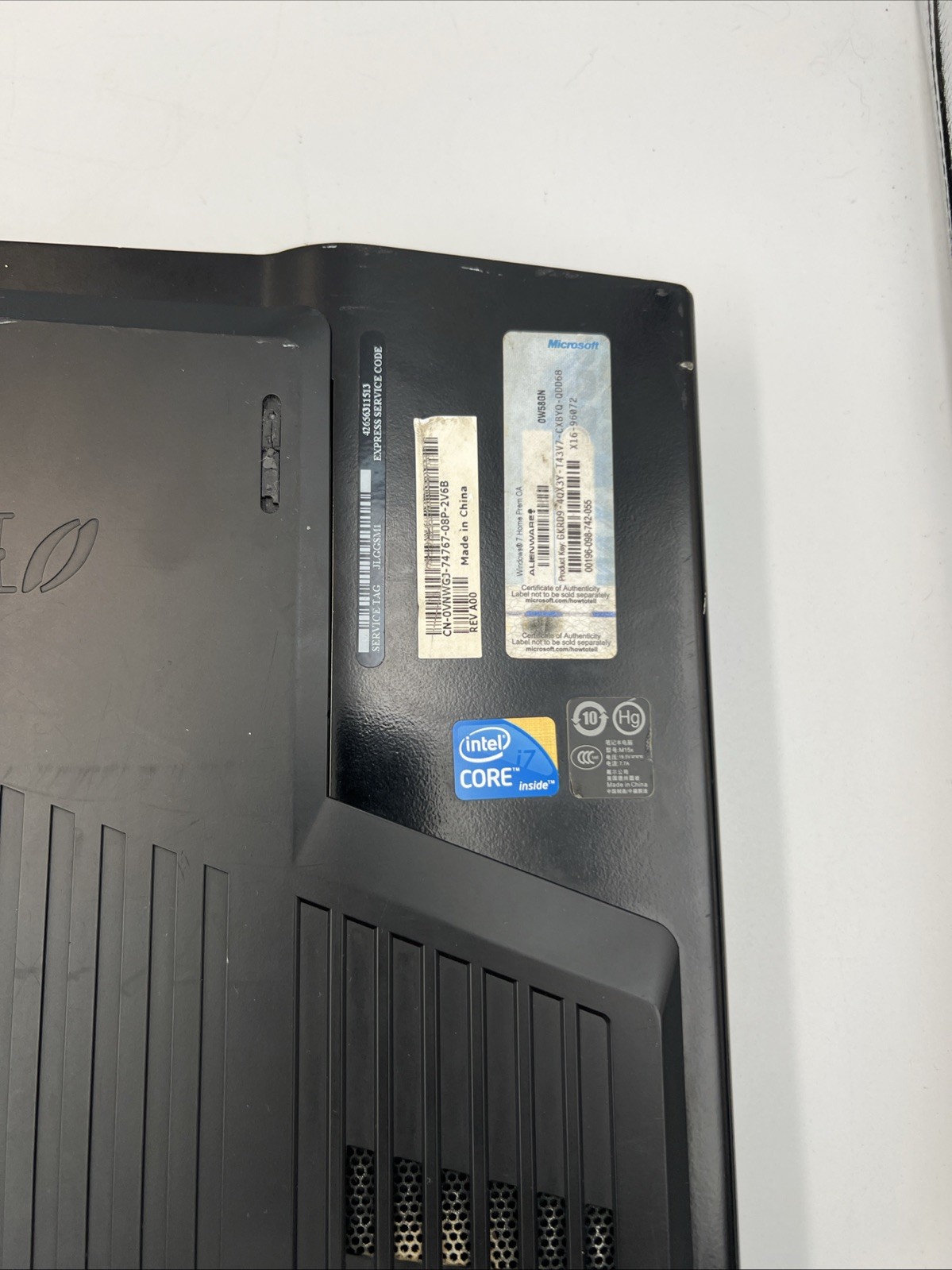 Dell Alienware M15x P08G Laptop Computer -15″ Screen -Windows 10 -500GB HDD -8GB