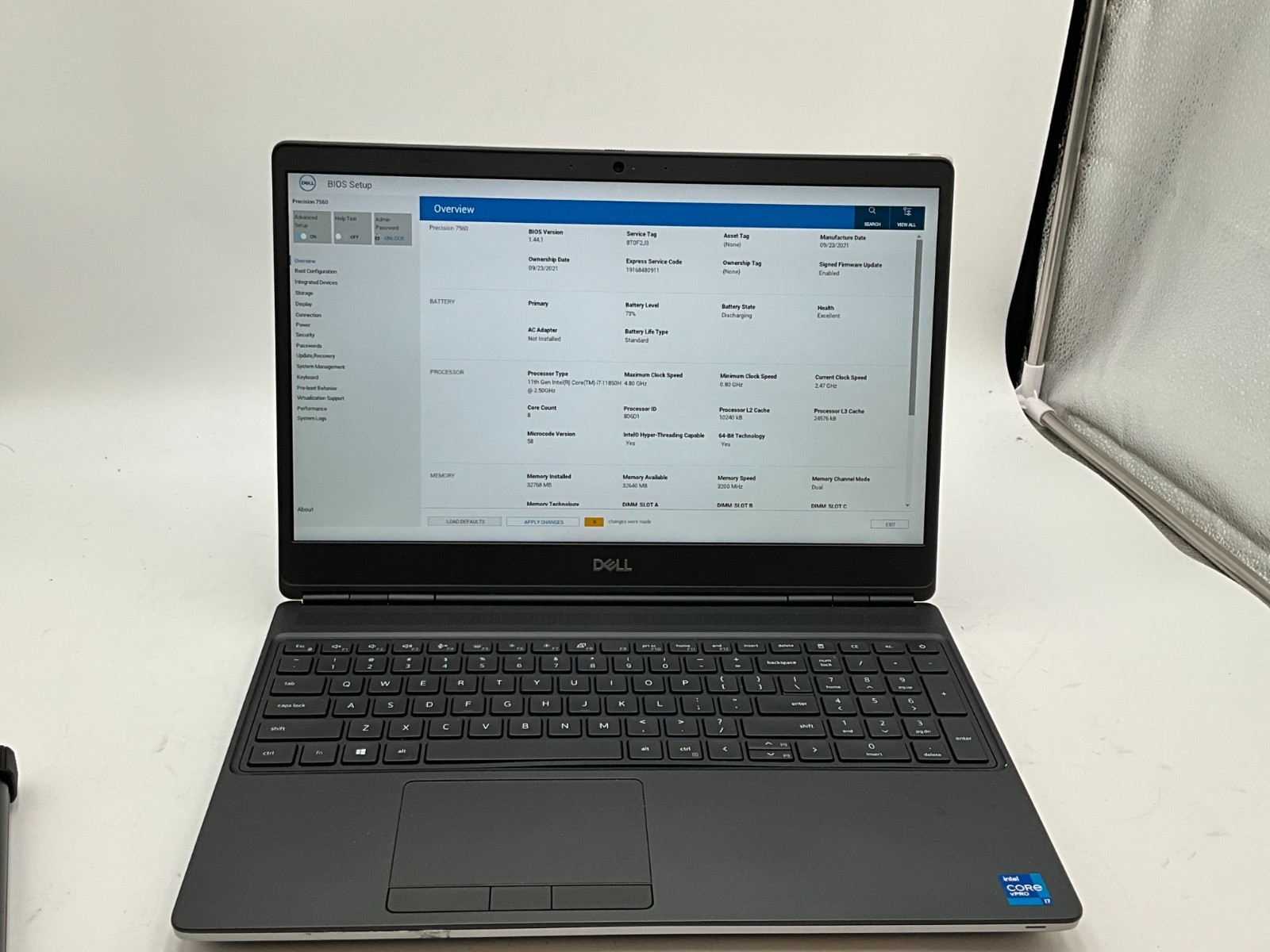 DELL Precision 7560 i7-11850H 2.50g 32GB 1tb T1200 15.6″ WIN11 Laptop 8T0F2J3