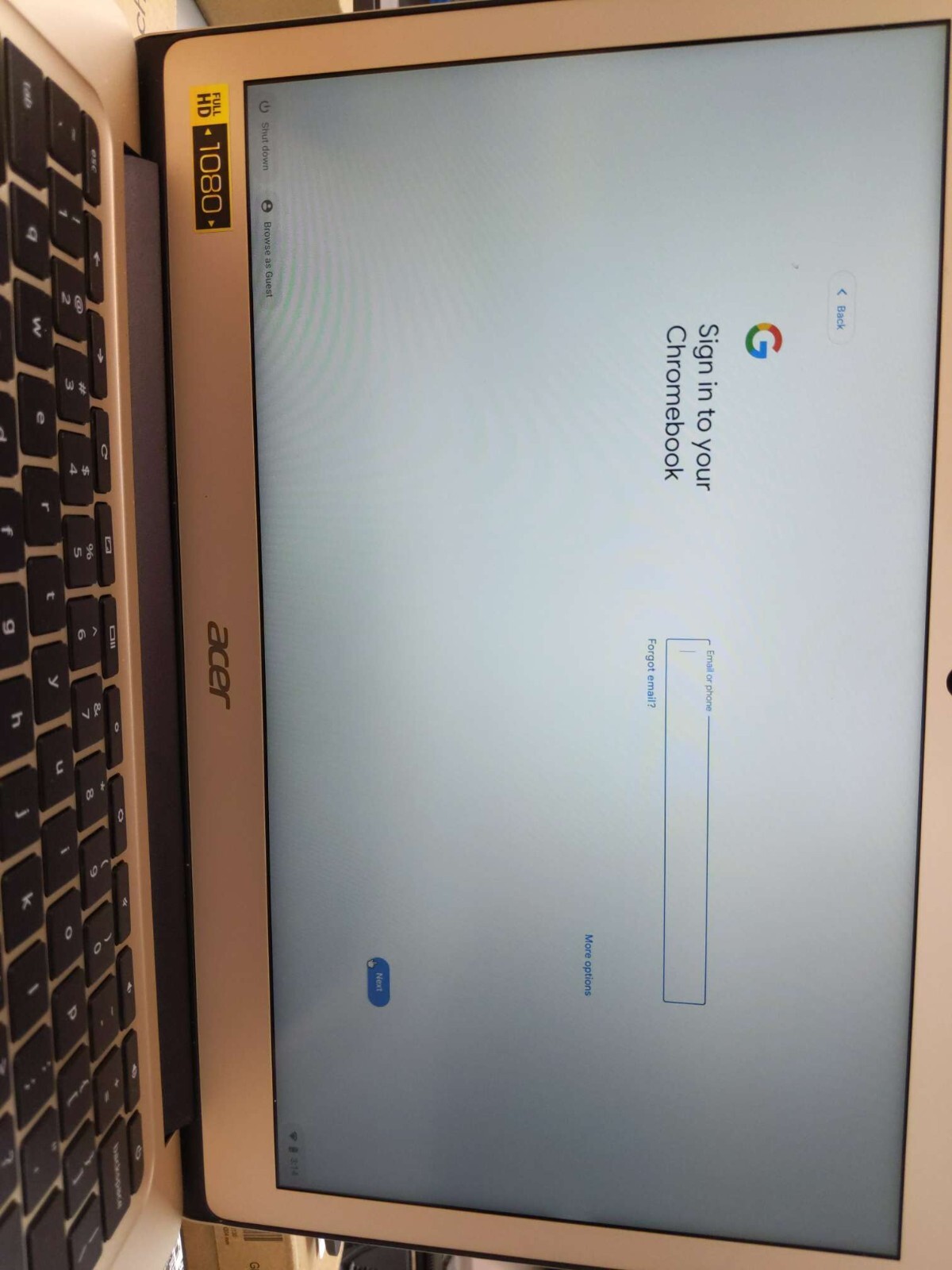 ACER CHROMEBOOK 14 FHD CB3-431-C0AK, INTEL Quad-core N3160 4GB/32GB eMMC Gold