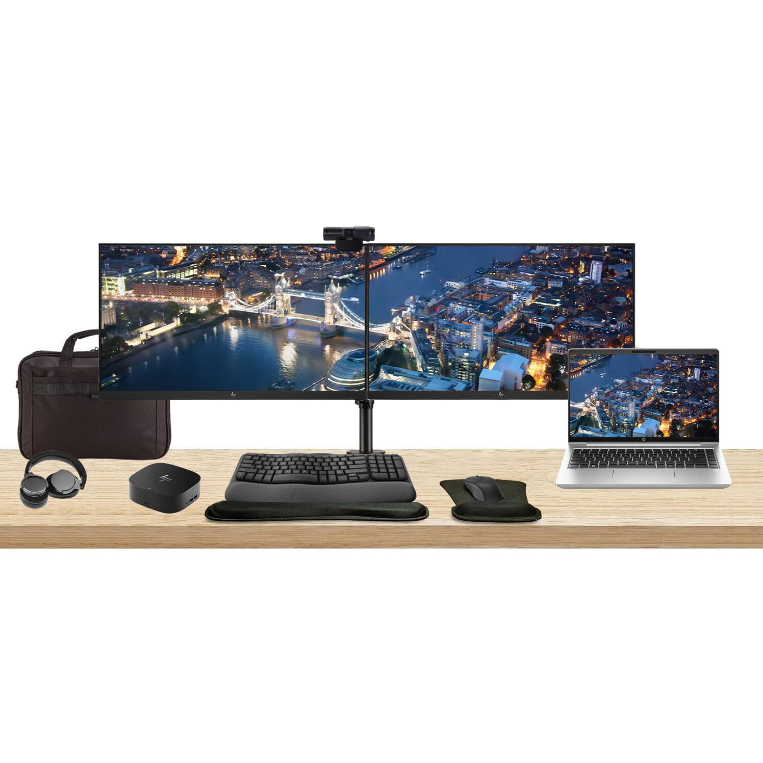 HP ProBook 440 G10 14″ i5, 8GB RAM, Bundle with 2 x EliteDisplay 24″ Monitors