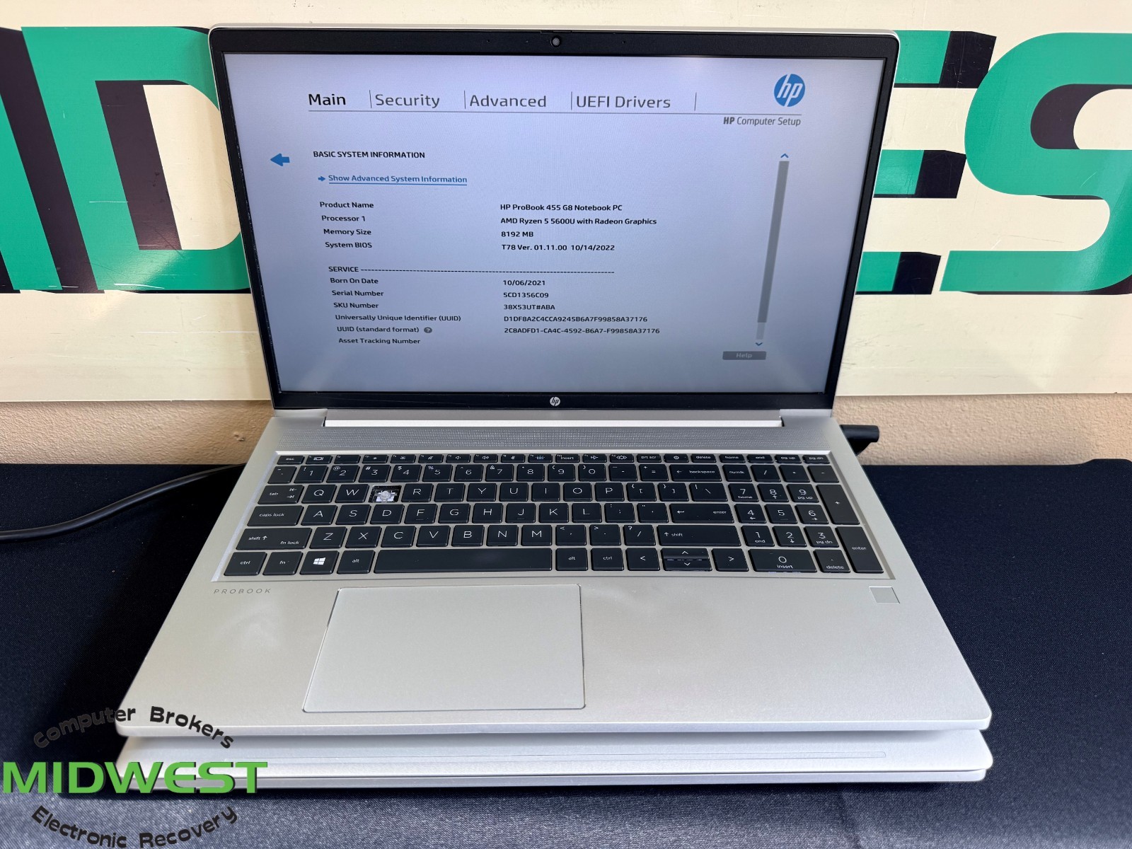(x2) HP ProBook 455 G8 AMD Ryzen 5 5600U 2.3GHz 8GB RAM No OS/HDD/SSD (See Desc)
