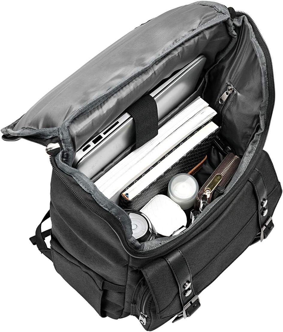 Vintage Backpack Travel Laptop Backpack Fits 15.6 Inch Laptop Black with USB Cha