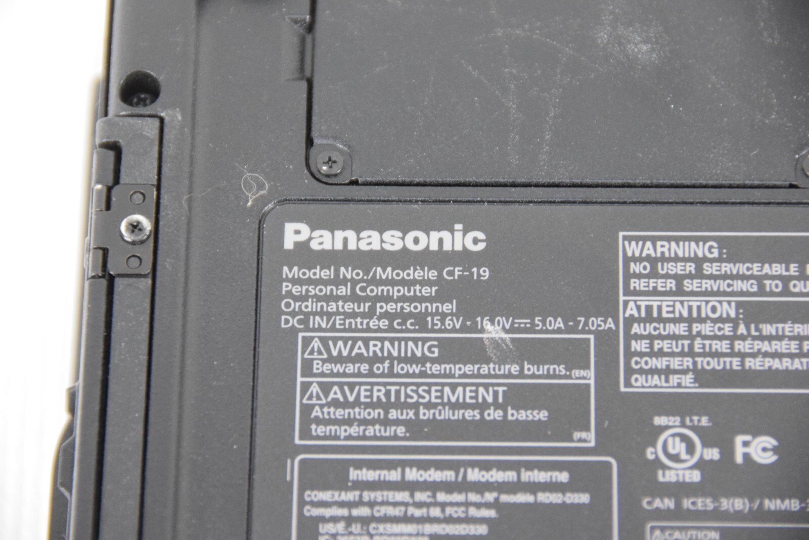 Panasonic CF-19 Intel Core i5-3340M 2.70GHz 8GB 10.5in No Hard Drive