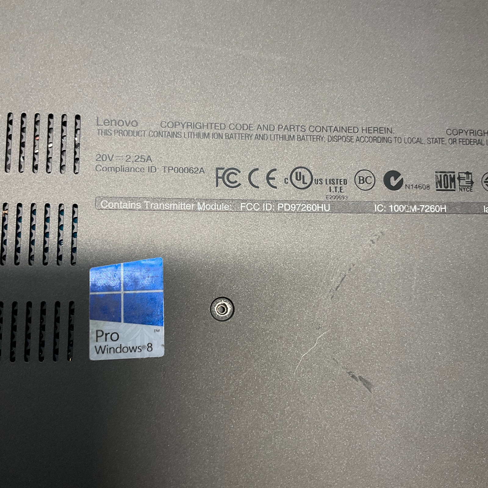 Lenovo Thinkpad S1 Yoga 12 Laptop Intel i5-5200U FOR PARTS OR REPAIR ONLY AS IS