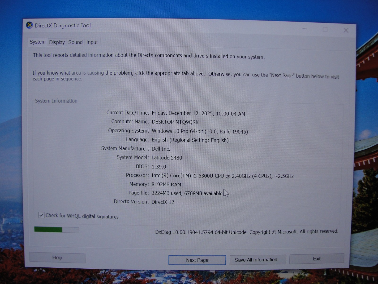 Dell Latitude 5480 14”Full HD Intel Core i5-6300U 8GB RAM 256GB SSD Win10 Pro