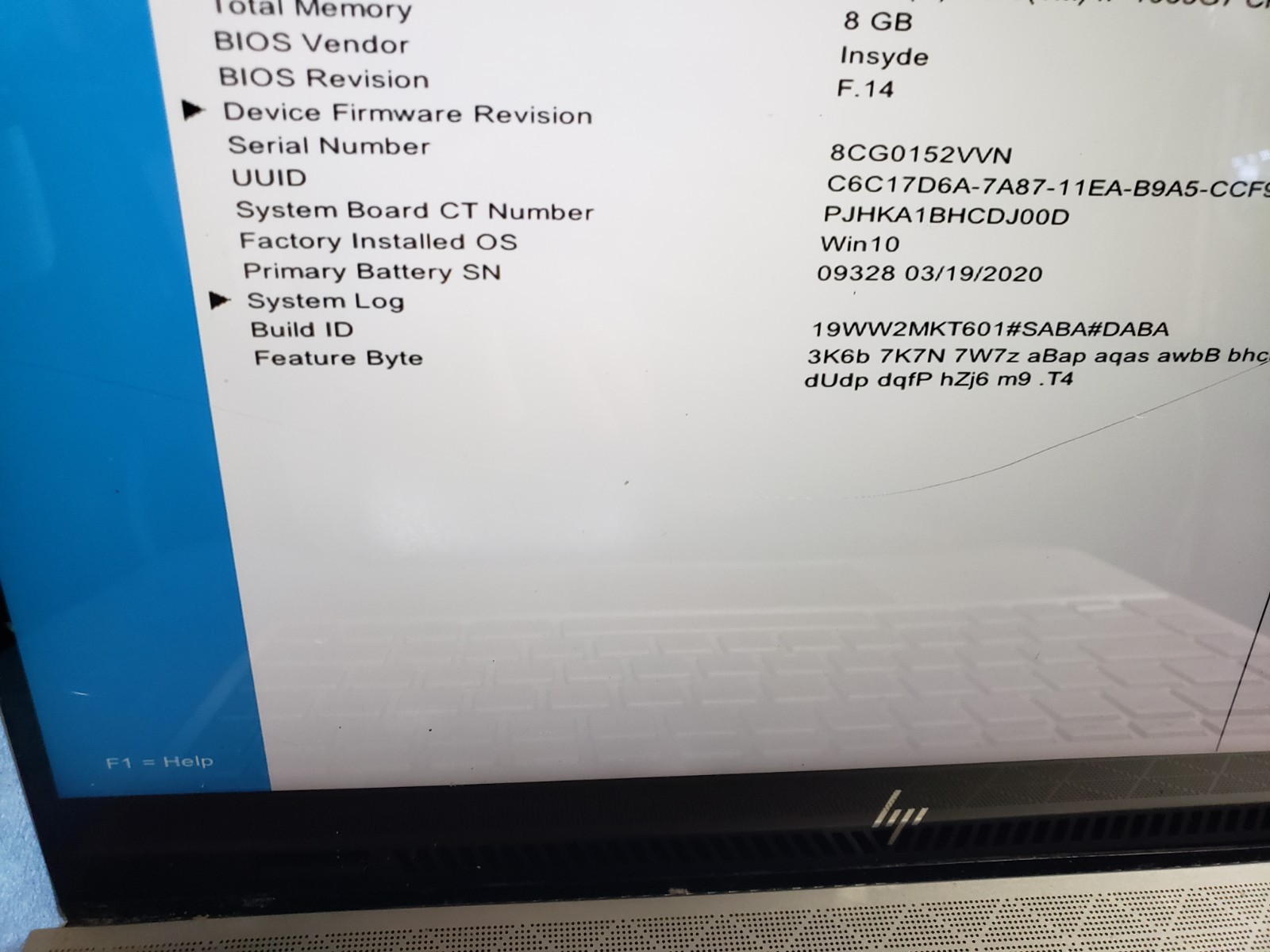 HP Envy 13-aq1013dx – pi7-1065g7 @ 1.30ghz 8gb ram parts damaged please read
