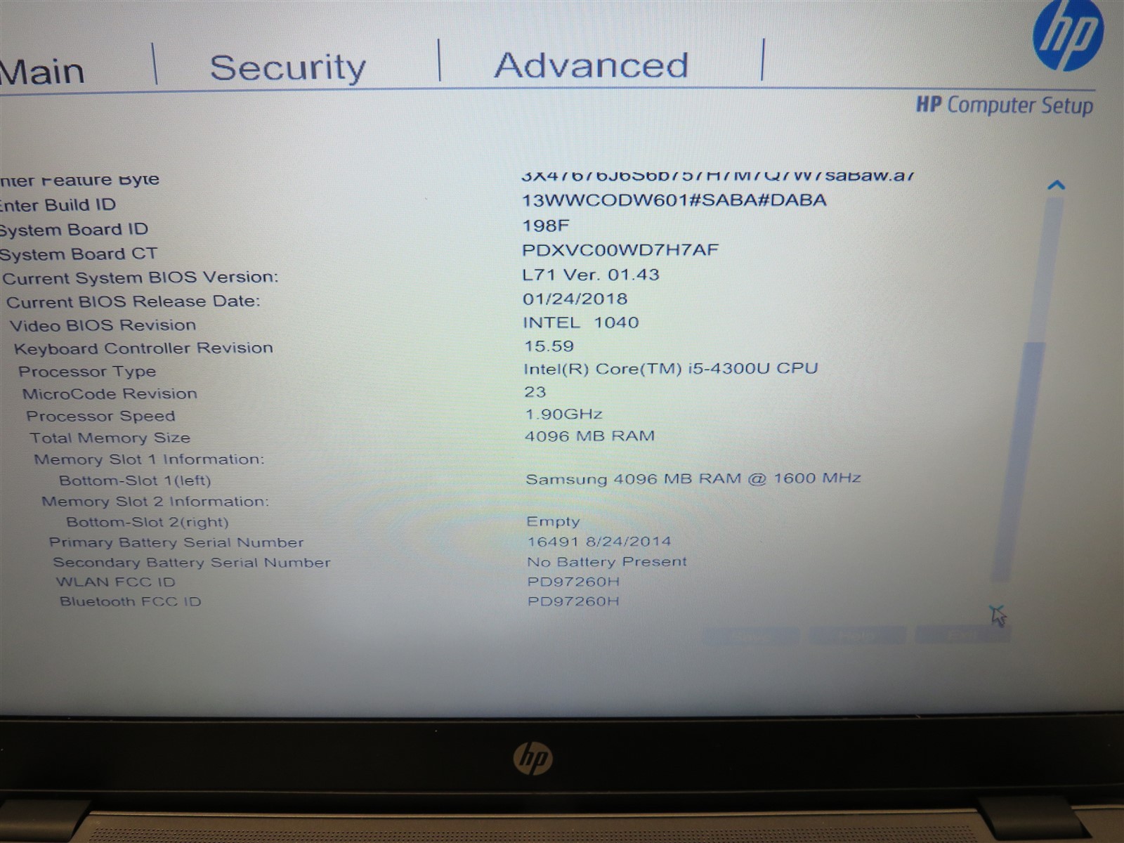 HP EliteBook 840 G2 Intel Core i5-4300U @1.9GHz 4GB RAM 14″ Laptop w/ AC