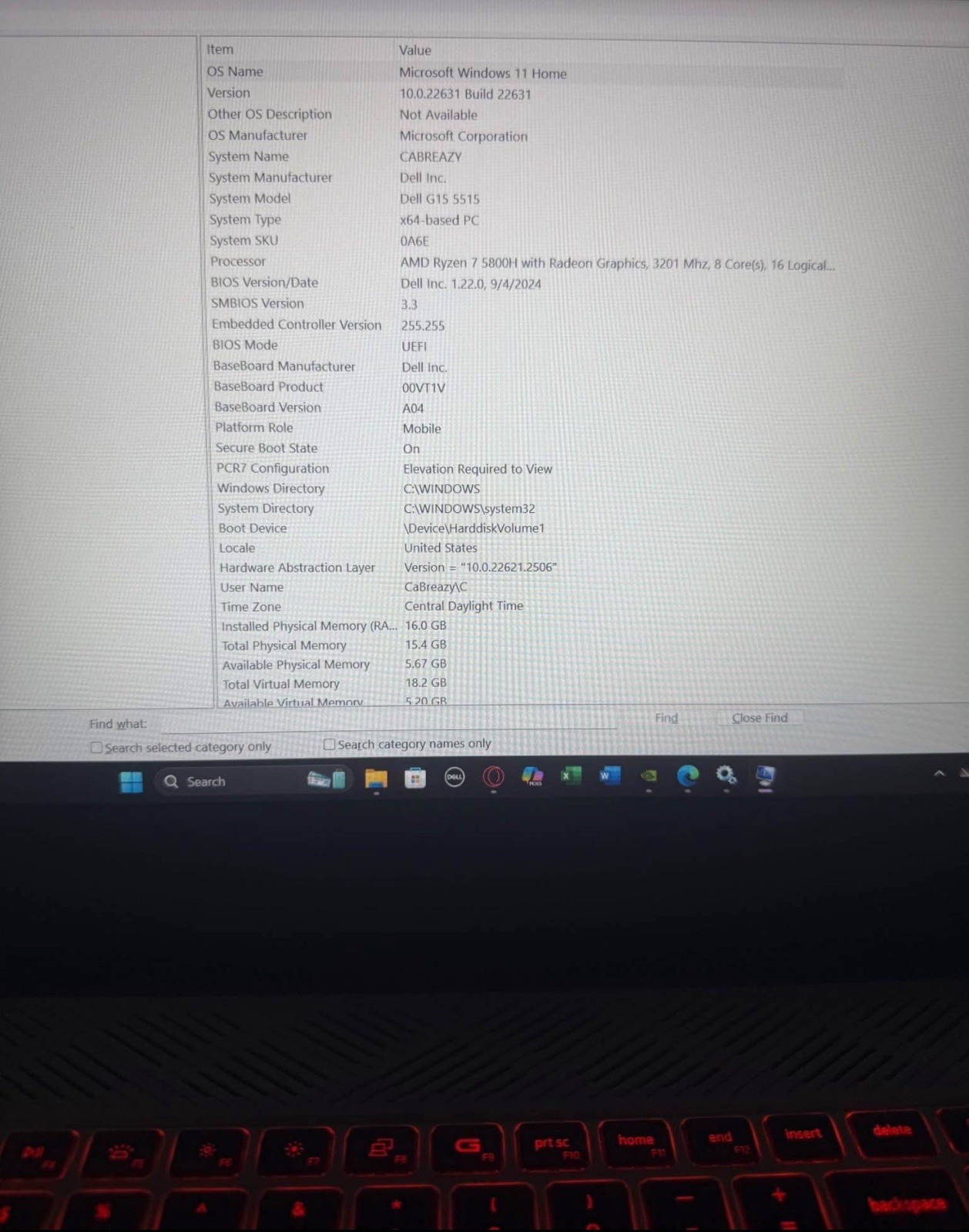 Dell G15 5515 Ryzen Edition Laptop Ryzen 7 5800 3050 TI 16GM RAM FOR PARTS AS IS