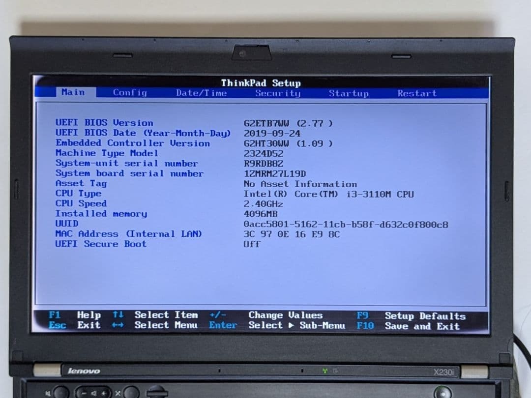 Lenovo ThinkPad X230i Core i3-3110M 4GB 320GB HDD Win10 Home Laptop