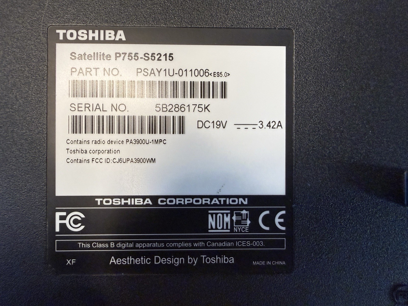 Toshiba Satellite P755-S5215 Core i3 Laptop 6GB RAM 640GB HDD Clean Tested READ