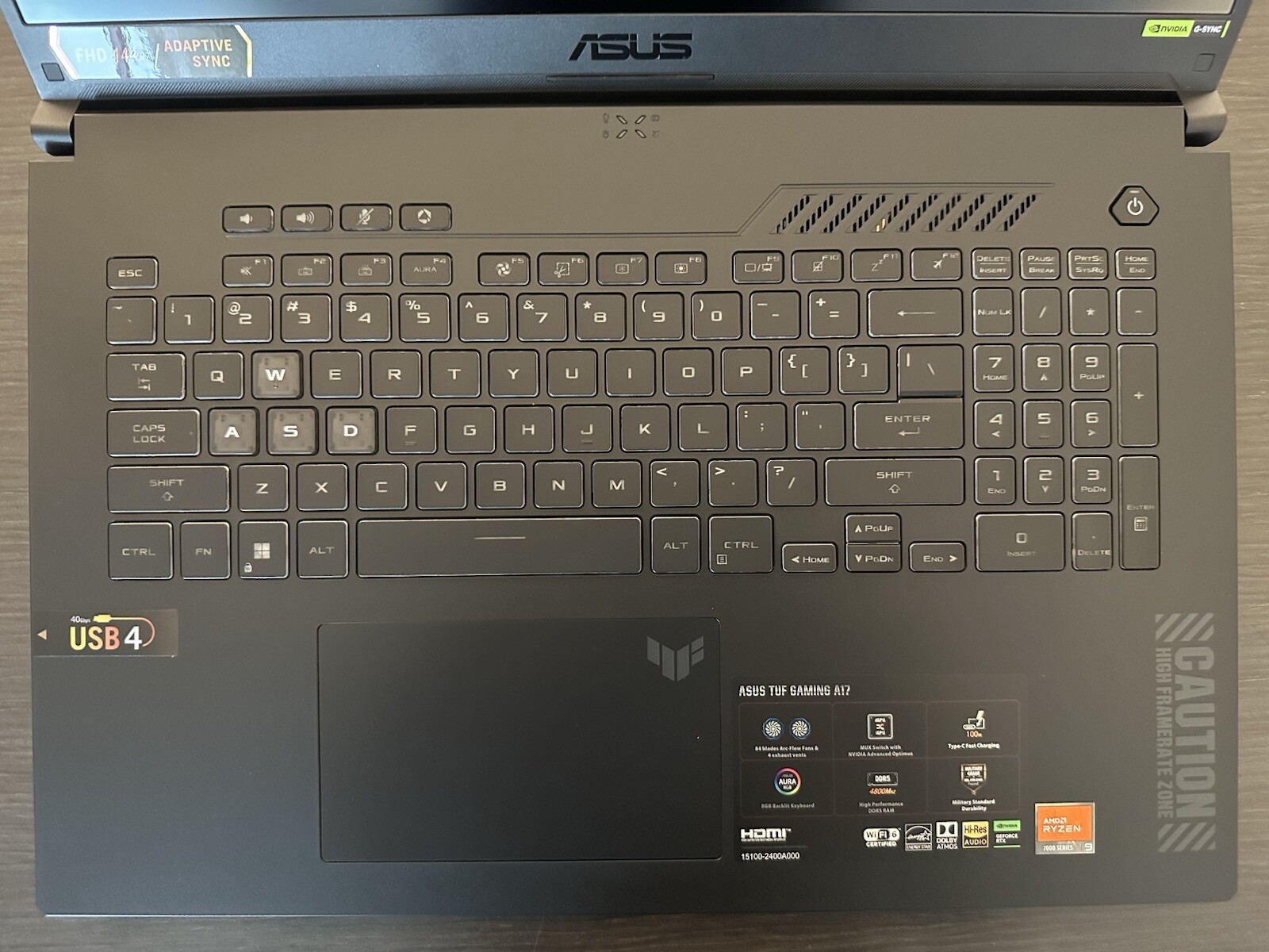 ASUS TUF Gaming A17 RYZEN 7940HS RTX4060 FA707XV – ASIS – NO RETURNS *read desc*