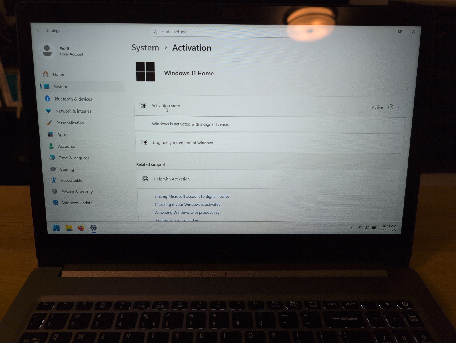 Acer Swift 15.6″ Laptop i5-8250U – 8GB RAM – 256GB SSD – MX150 GPU – Windows 11