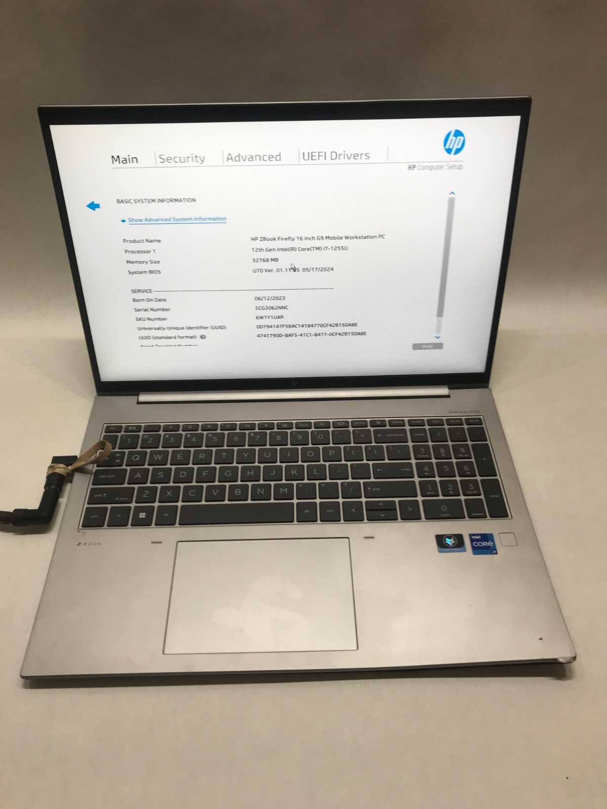 HP ZBook Firefly 16 G9 16″ Intel i7 12th Gen NO RAM NO SSD/OS For Parts READ -DW