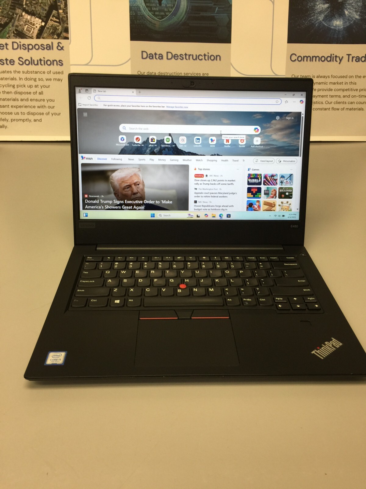 Lenovo ThinkPad E480 14″ core i5 7th Gen 2.50 GHz 8 GB RAM 256 GB SSD WIN 11 PRO