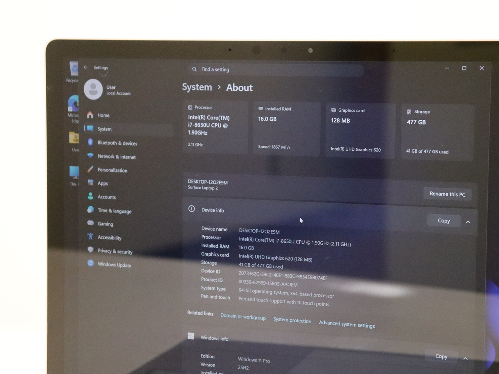 Microsoft Surface Laptop 2 Touch 1769 Core i7-8650U 16GB 512GB NVMe W11P